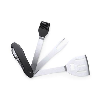 Мультиинструмент для барбекю, пластик, сталь, силикон, 8,8 x 27 x 2,2 cm, черный-4