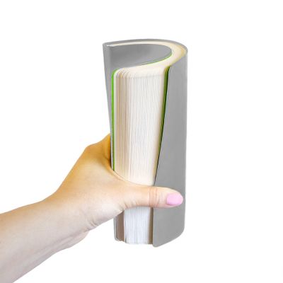 Бизнес-блокнот FUNKY А5, с цветным  форзацем, мягкая обложка,  в линейку, серый, зеленый-4