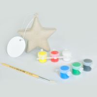 Набор для раскраски 'ЗВЕЗДА',  игрушка елочная, кисть, краски, некрашеный картон
