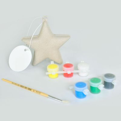 Набор для раскраски 'ЗВЕЗДА',  игрушка елочная, кисть, краски, некрашеный картон-0