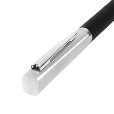 Ручка шариковая M1, пластик, металл, покрытие soft touch, серебристый, черный-1