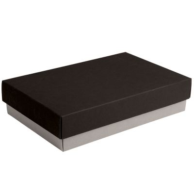 Коробка подарочная CRAFT BOX размер 17,5 x 11,5 x 4 см, серый, черный-0