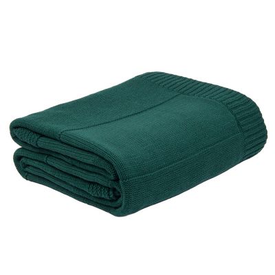 Плед ELSKER MAXI, темно-зеленый, шерсть 30%, акрил 70%, 180*200 см-0