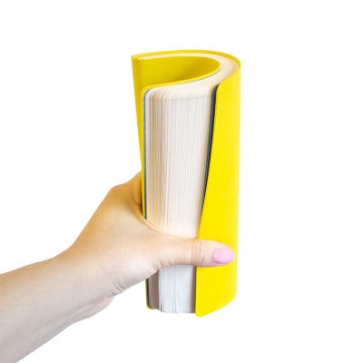 Бизнес-блокнот FUNKY, 130*210 мм, желтый,  серый форзац, мягкая обложка,  блок в линейку, желтый, серый-4