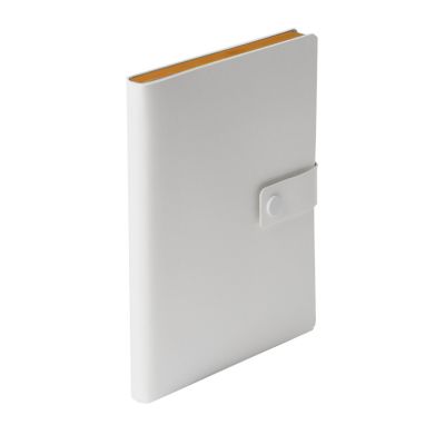 Ежедневник недатированный Stellar, А5, белый, кремовый блок  в линейку, с оранжевым обрезом, белый, оранжевый-5