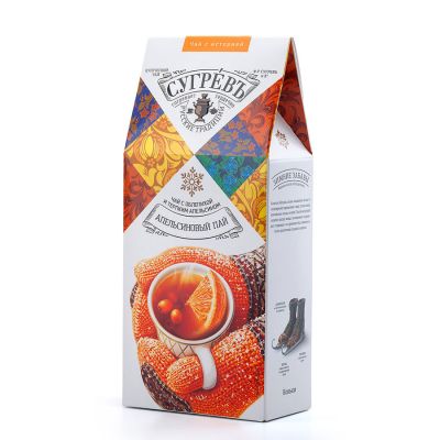 Чай со специями из серии 'СУГРЕВЪ Согревающий'  'Апельсиновый пай' 60 гр., белый, оранжевый-0