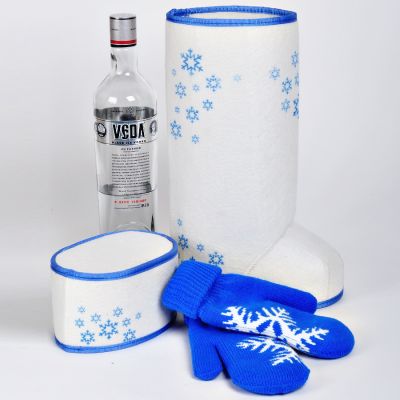 Упаковка подарочная 'ВАЛЕНОК'  размер 35 х 20 см, синий-2