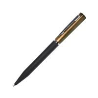 Ручка шариковая M1, пластик, металл, покрытие soft touch, золотистый, черный
