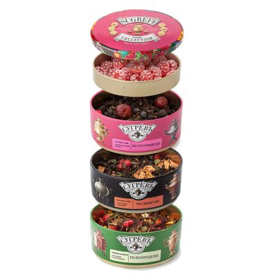 Подарочный набор СУГРЕВЪ «Россия» с чаем и леденцами, розовый-0