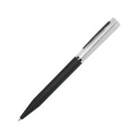 Ручка шариковая M1, пластик, металл, покрытие soft touch, серебристый, черный