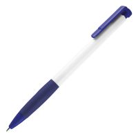 N13, ручка шариковая с грипом, пластик, белый, темно-синий