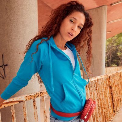 Толстовка женская без начеса LADIES LIGHTWEIGHT HOODED SWEAT 240, черный-4
