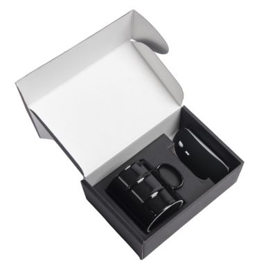 Набор подарочный HARD WORKER: кружка, мышь беспроводная, коробка, черный-1