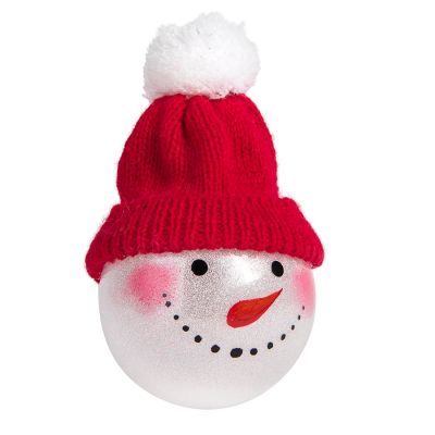 Шар новогодний SNOWMAN, ярко-красный-1