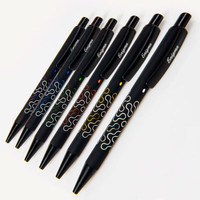 Ручка шариковая ENIGMA, металл, софт-покрытие, черный, оранжевый-5