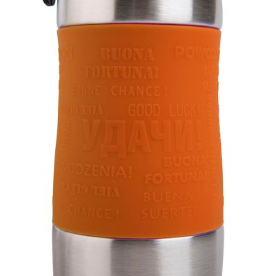 Термокружка вакуумная УДАЧА SILVER, 400 мл, оранжевый-2