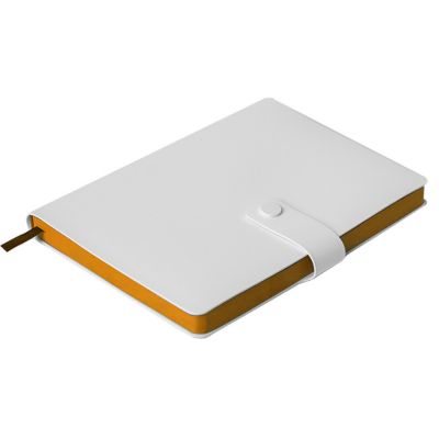 Ежедневник недатированный Stellar, А5, белый, кремовый блок  в линейку, с оранжевым обрезом, белый, оранжевый-0