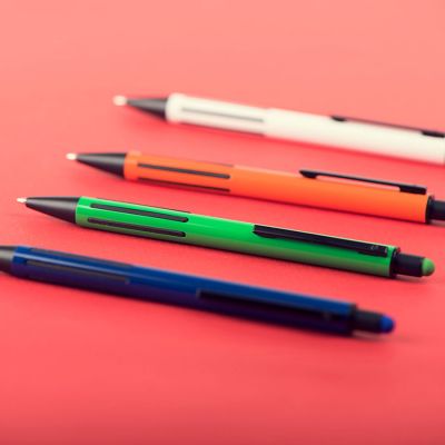 Ручка шариковая со стилусом IMPRESS TOUCH, прорезиненный грип, зеленый-1