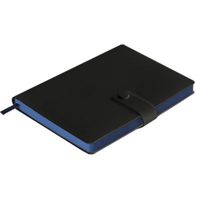 Ежедневник недатированный Stellar, А5, черный, кремовый блок  в линейку, с синим обрезом, черный, синий-0