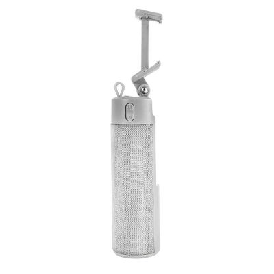 Bluetooth колонка TURBO TUBE с зарядным устройством (2000mAh) и моноподом, белый, серый-3