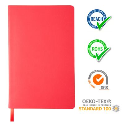 Бизнес-блокнот FUNKY, 130*210 мм, красный, желтый форзац, мягкая обложка, блок-линейка-4