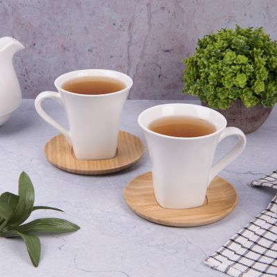 Набор 'Натали': две чайные пары, коричневый, белый-1