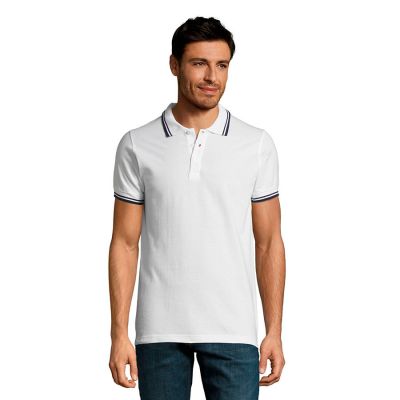 Поло мужское 'Pasadena Men', белый, темно-синий-3