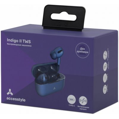 Беспроводные наушники Accesstyle Indigo II TWS, синий-6