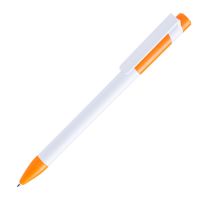 Ручка шариковая MAVA, пластик, белый, оранжевый