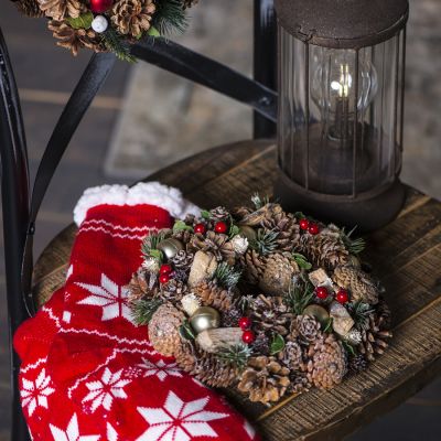 Новогодний венок 'New Year', коричневый-3