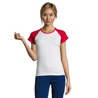 Футболка женская MILKY 150, красный, белый-3
