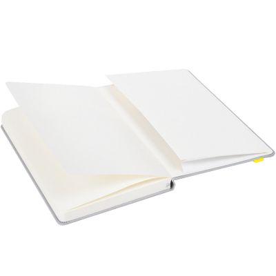 Бизнес-блокнот 'Fancy', 130*210 мм, серый/желтый, твердая обложка,  резинка 10 мм, блок-линейка, серый, желтый-3