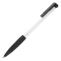 N13, ручка шариковая с грипом, пластик, белый, черный
