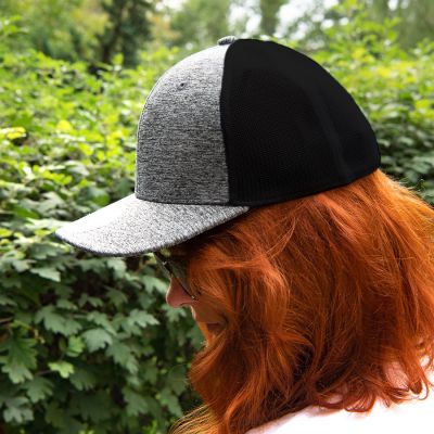 Бейсболка STRETCH-FIT, 6 клиньев, без застежки, серый меланж-3