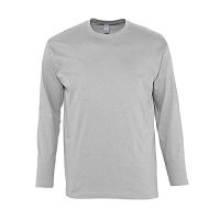 Футболка мужская с длинным рукавом MONARCH, серый меланж, S, 85% хлопок, 15% вискоза, 150 г/м2