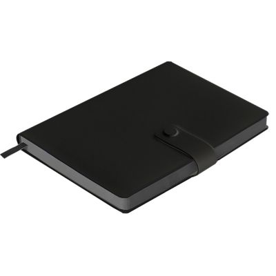 Ежедневник недатированный Stellar, А5, черный, кремовый блок  в линейку, с серым обрезом, черный, серый-0