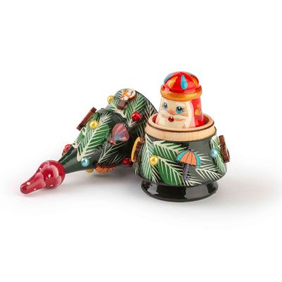 Шкатулка с лого Сугревъ  с 7 чаями и подарочной елкой - матрешкой, бежевый-4