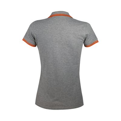 Поло женское PASADENA WOMEN 200, серый, оранжевый-1