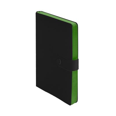 Ежедневник недатированный Stellar, А5, черный, кремовый блок  в линейку, с зеленым обрезом, черный, зеленый-6
