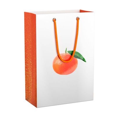Пакет подарочный Podari Mandari, белый, оранжевый-1