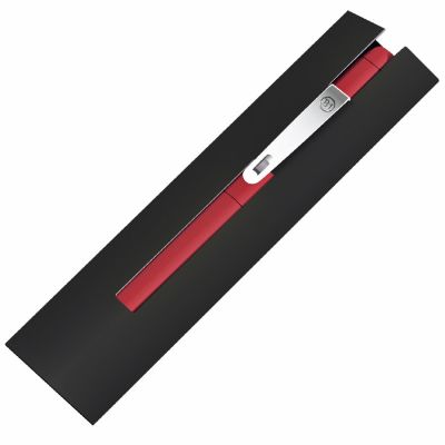 IQ, ручка с флешкой, 8 GB, металл, soft-touch, красный, серебристый-1