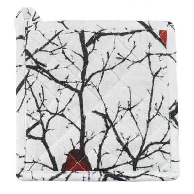 Подарочный набор для кухни 'Снегири',хлопок 100%, передник и прихватки, белый, красный-2