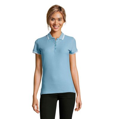Поло женское PRACTICE WOMEN 270, голубой, белый-3