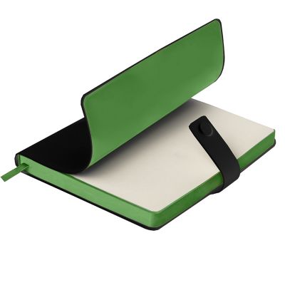 Ежедневник недатированный Stellar, А5, черный, кремовый блок  в линейку, с зеленым обрезом, черный, зеленый-2