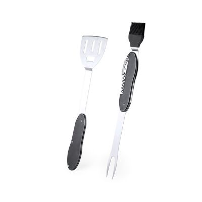 Мультиинструмент для барбекю, пластик, сталь, силикон, 8,8 x 27 x 2,2 cm, черный-3