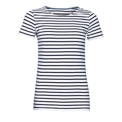 Футболка женская 'Miles women', белый, темно-синий-0