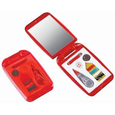 Набор швейный с зеркалом, ярко-красный-0