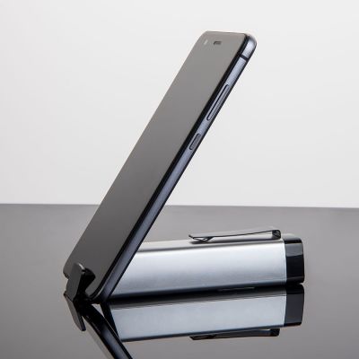 Универсальное зарядное устройство 'Tower' (2200mAh), серебристый, черный-9