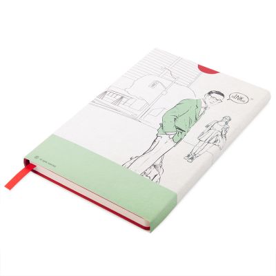 Бизнес-блокнот FUNKY, 130*210 мм, красный, желтый форзац, мягкая обложка, блок-линейка-7