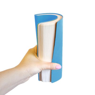 Бизнес-блокнот 'Funky', 130*210 мм, голубой,  оранжевый форзац, мягкая обложка, блок-линейка, голубой, оранжевый-4